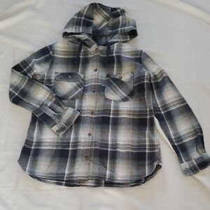 Carhartt Hooded Plaid Button-Up Shirt - Green/Gray